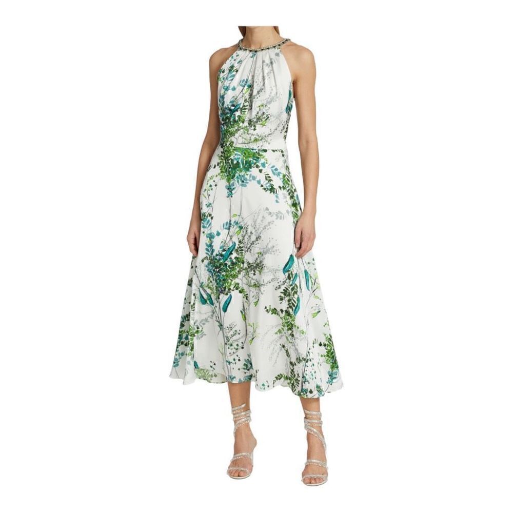 TERI JON by Rickie Freeman Embellished Halter Midi Dress Size 4 NWT - Picture 2 of 10